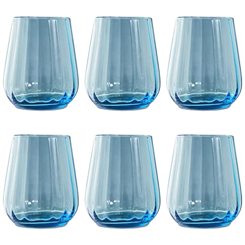 Livellara set 6 bicchieri tumbler vetro verde trasparente 400ml