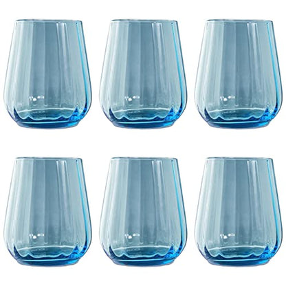 Livellara set 6 bicchieri tumbler vetro verde trasparente 400ml