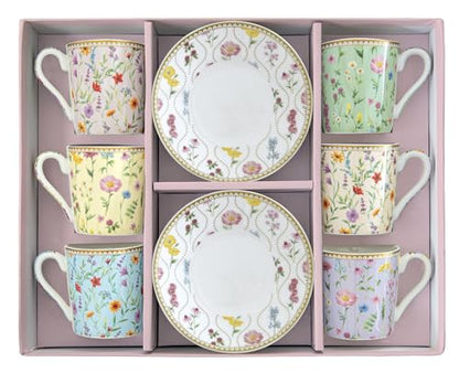 Easy Life Set 6 tazze caffè porcellana multicolore motivo coccinella Mania New