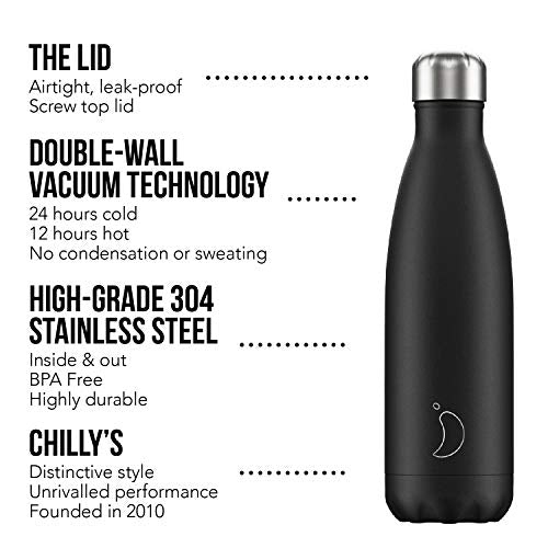 Chilly's bottiglia termica opaca 260/500/750ml acciaio inossidabile con tappo a vite