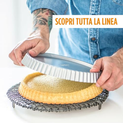Decora Stampo Crostata Furbo rotondo Ø28 cm acciaio con base scanalata