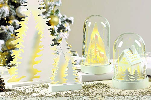 Mascagni Campana Led in Vetro e Legno Natale - decorazione natalizia con illuminazione