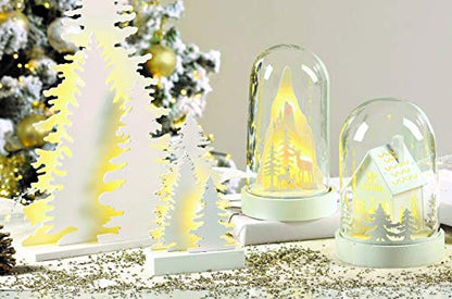 Mascagni Campana Led in Vetro e Legno Natale - decorazione natalizia con illuminazione