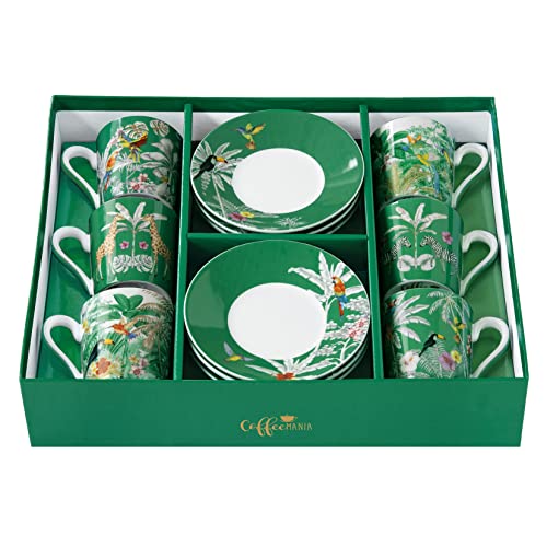 Easy Life Set 6 Tazze Caffè Porcellana con Piattini - Stilmobili