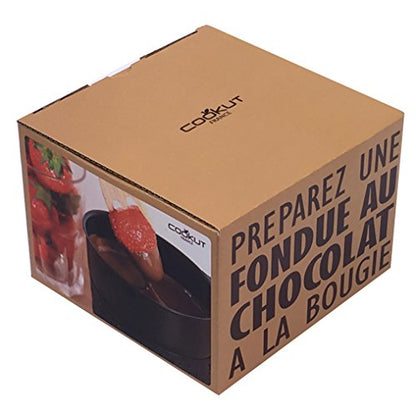 Cookut Lumi Choco fonduta cioccolato alla candela con forchette legno - confezione da 2