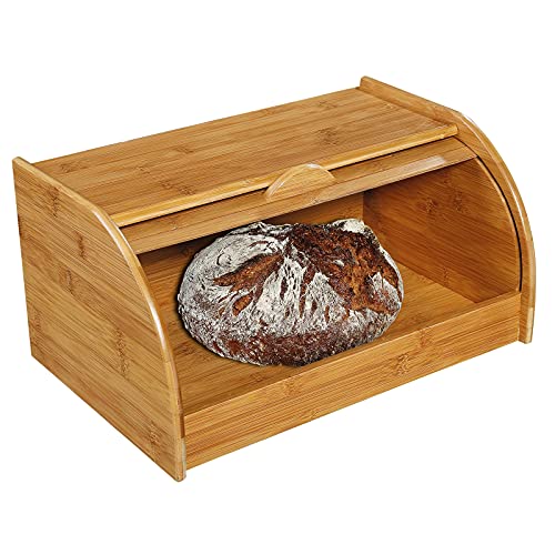 Zassenhaus contenitore per pane in bambù marrone con persiane a lamelle 40x26x20 cm
