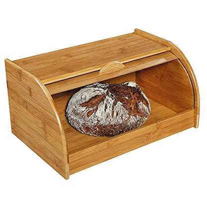Zassenhaus contenitore per pane in bambù marrone con persiane a lamelle 40x26x20 cm