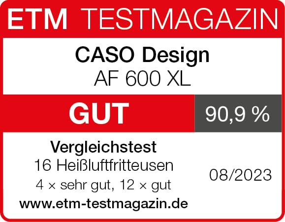 Caso Air Fryer 600 XL 3180W nero - friggitrice ad aria calda design tedesco