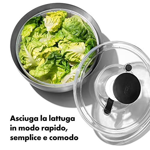 OXO centrifuga per insalata acciaio inox con base antiscivolo