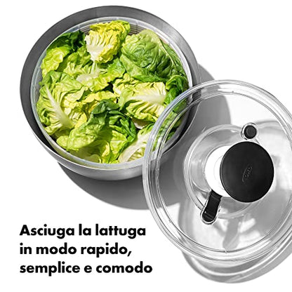 OXO centrifuga per insalata acciaio inox con base antiscivolo