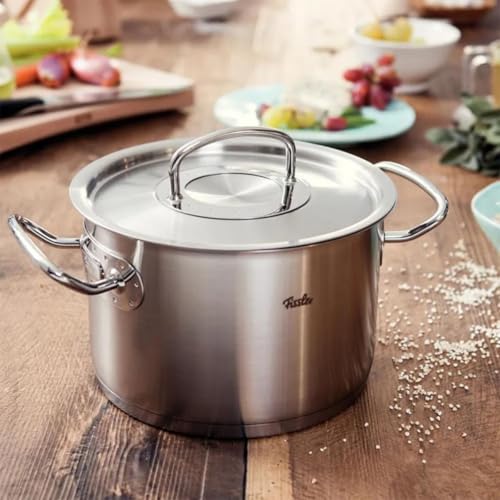 Fissler pentola acciaio inox 16L argento con coperchio metallo - design tedesco