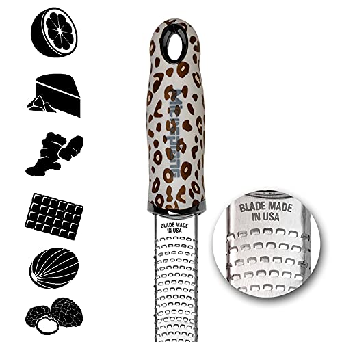 Microplane Zester grattugia in acciaio inossidabile con manico ergonomico e cover protettiva