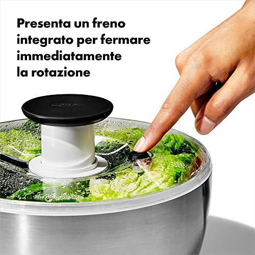 OXO centrifuga per insalata acciaio inox con base antiscivolo