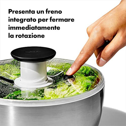 OXO centrifuga per insalata acciaio inox con base antiscivolo