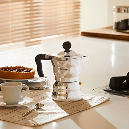 Alessi Moka Caffettiera Espresso fusione alluminio nero design Mendini