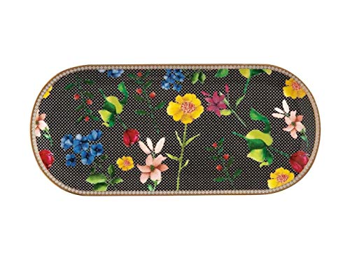 Maxwell & Williams vassoio ovale Contessa porcellana nero 33x15 cm