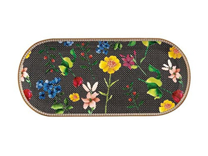 Maxwell & Williams vassoio ovale Contessa porcellana nero 33x15 cm