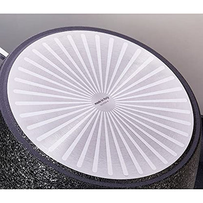 Moneta Armonia tegame 28cm con coperchio nero antiaderente effetto pietra