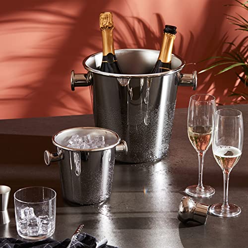 Alessi secchiello per ghiaccio con manici acciaio inox argento design Sottsass