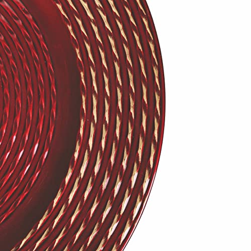 Villa d'Este Home Tivoli set 6 sottopiatti plastica rosso oro decori natale Ø33 cm