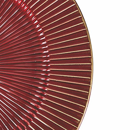 Villa d'Este Home Tivoli set 6 sottopiatti plastica rosso oro decori natale Ø33 cm