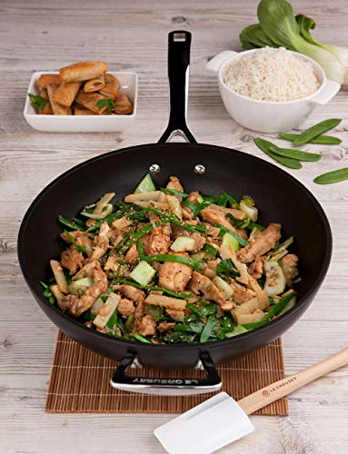 LE CREUSET Padella Wok antiaderente con base in alluminio e acciaio inox magnetico