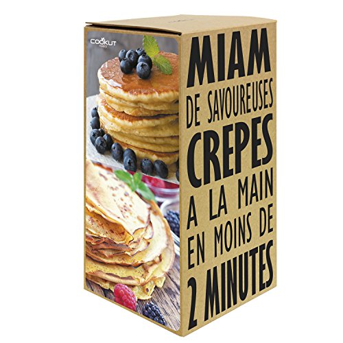 Cookut Shaker Bicchiere in plastica trasparente con ricetta stampata per crepes e pancakes