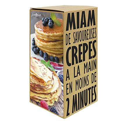 Cookut Shaker Bicchiere in plastica trasparente con ricetta stampata per crepes e pancakes