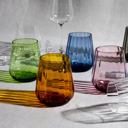 Livellara set 6 bicchieri tumbler vetro verde trasparente 400ml