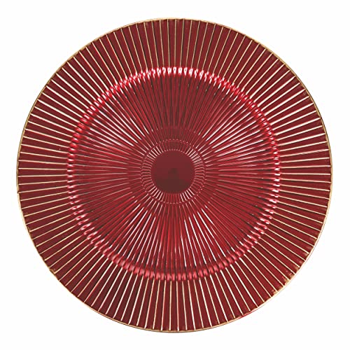 Villa d'Este Home Tivoli set 6 sottopiatti plastica rosso oro decori natale Ø33 cm