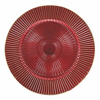 Villa d'Este Home Tivoli set 6 sottopiatti plastica rosso oro decori natale Ø33 cm