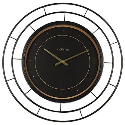 NeXtime Fancy orologio da parete 70cm metallo nero con dettagli dorati