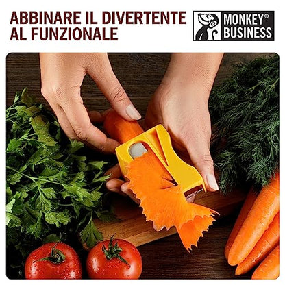 Monkey Business Pelaverdure Verde - utensile da cucina per verdure a nastro