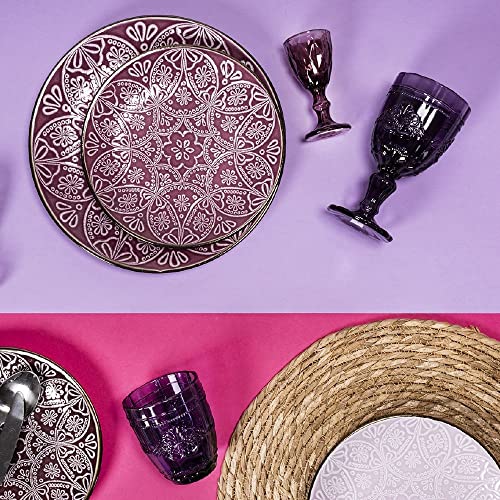 Villa d'Este Home Tivoli Set 6 Liquorini 45ml Provence vetro viola superficie lavorata