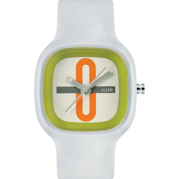 Alessi — Kaj AL10021 | Orologio da polso in poliuretano bianco — Alessi