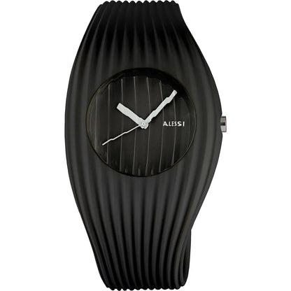 Alessi — Grow Watch AL26000 | Schwarze Polyurethan-Armbanduhr