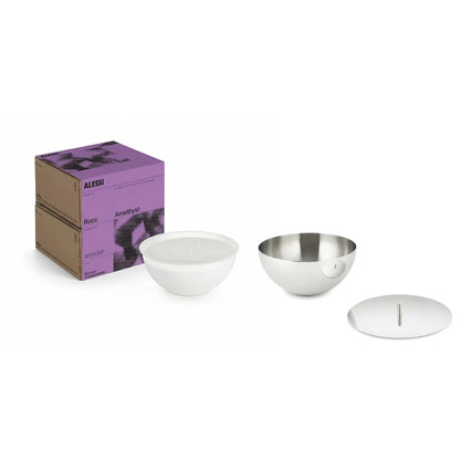 Alessi — Rocc MA05S4S | Duftkerze Amethyst aus Edelstahl