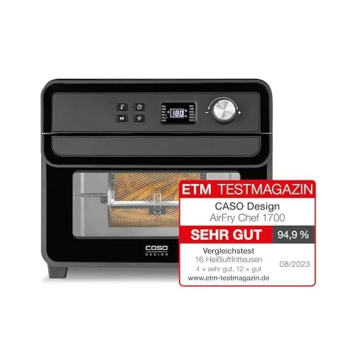 Caso AirFry Chef 1700 friggitrice ad aria 22 litri colore nero, design tedesco moderno