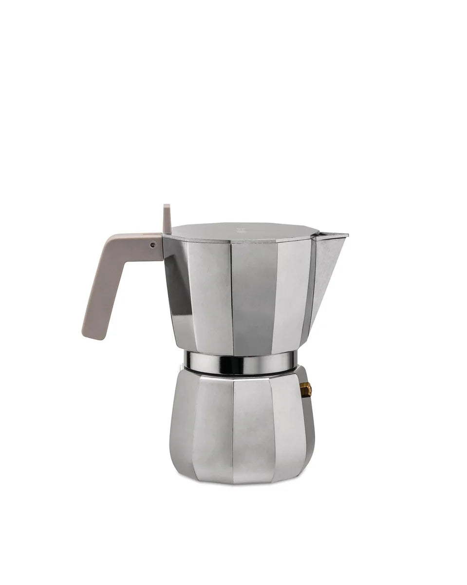 Alessi caffettiera espresso moka DC06/1 alluminio grigio manico resina - Design David Chipperfield
