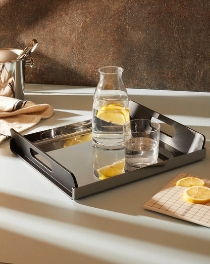 Alessi - Plateau rectangulaire « Vassily » en acier inoxydable noir