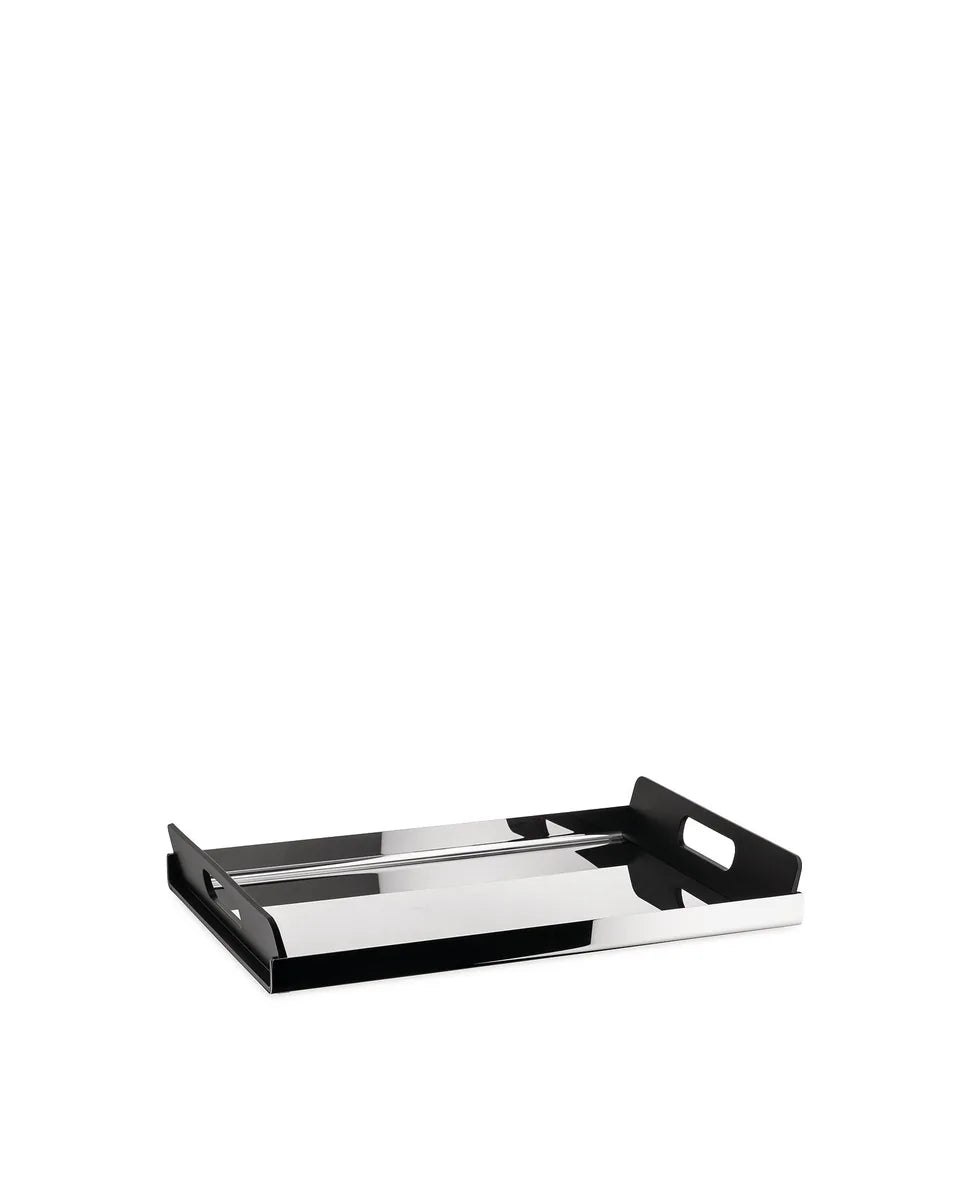 Alessi - Plateau rectangulaire « Vassily » en acier inoxydable noir