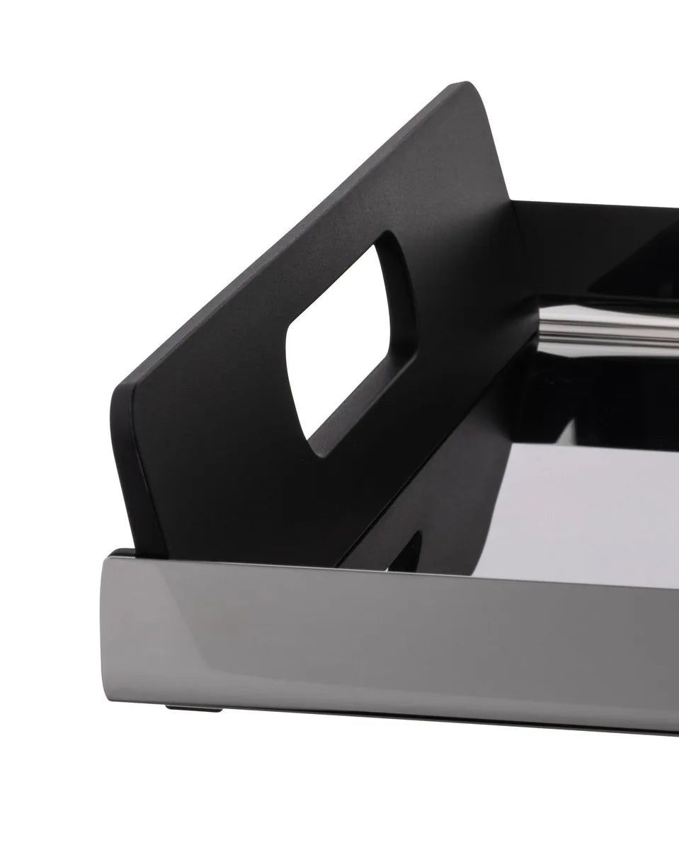 Alessi - Plateau rectangulaire « Vassily » en acier inoxydable noir