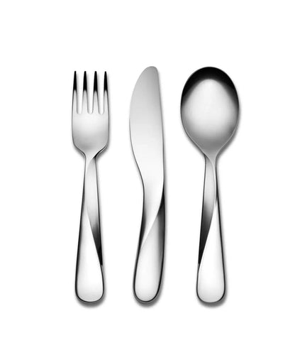 Alessi Giro Kids set da tavola in acciaio inossidabile, posate per bambini design UNStudio