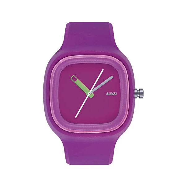 Alessi — Kaj AL10015 | Reloj de pulsera de poliuretano violeta — Alessi