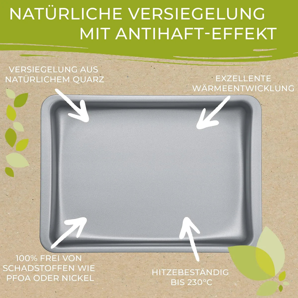 Berndes teglia da forno alluminio riciclato 24x20 cm colore verde antiaderente