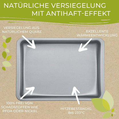 Berndes teglia da forno alluminio riciclato 24x20 cm colore verde antiaderente