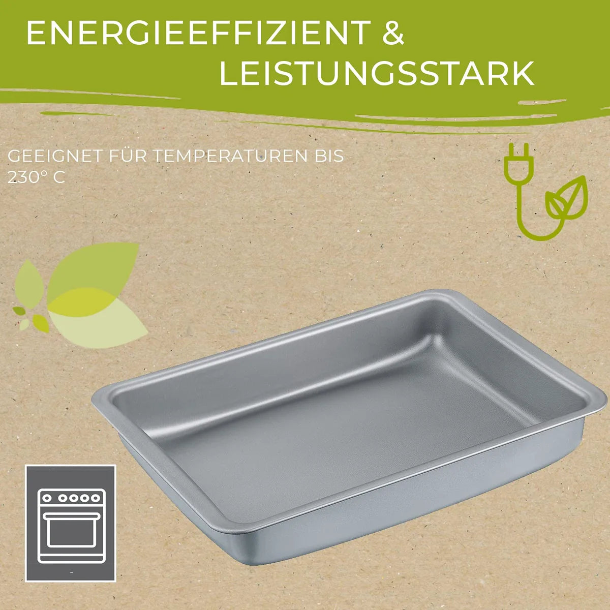 Berndes teglia da forno alluminio riciclato 29x25 cm colore verde antiaderente