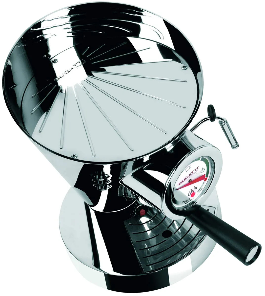 Bugatti Diva macchina espresso cromo alluminio acciaio inox - Stilmobili