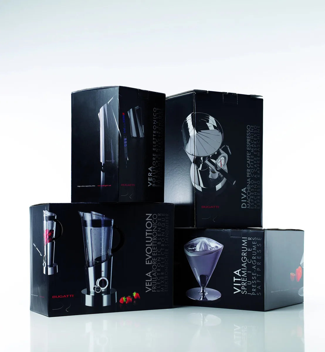 Bugatti Diva macchina espresso alluminio acciaio inox giallo - Stilmobili