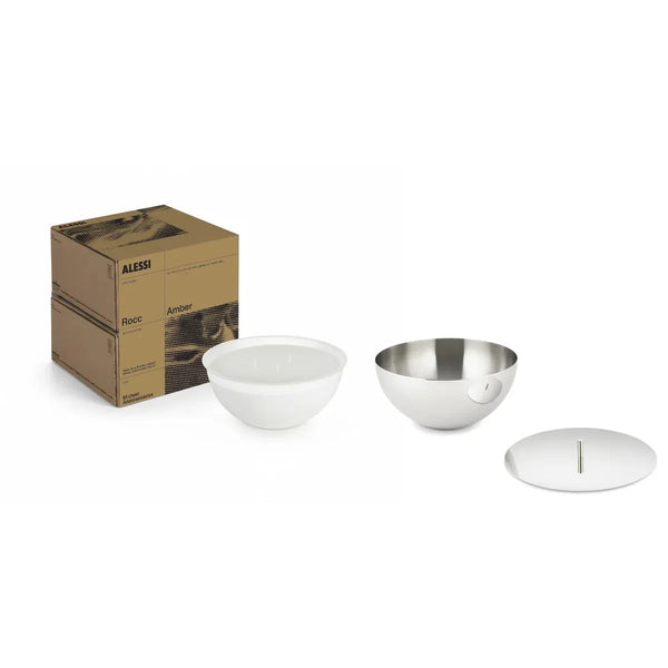 Alessi — Rocc MA05S3S | Duftkerze Amber aus Edelstahl Small — Alessi